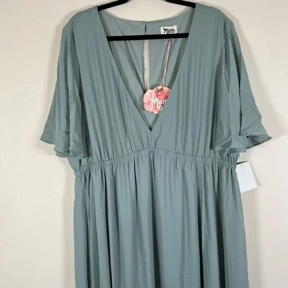 NWT Show Me Your MuMu Emily Empire Maxi Silver Sage XXXL - Picture 6 of 12